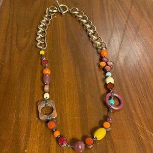 Lucky Brand wooden bead chain necklace